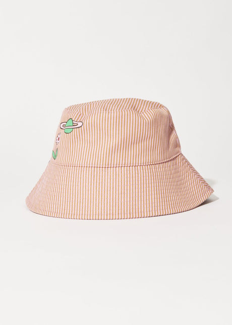 Afends Unisex Night Shade - Bucket Hat - Mustard Stripe#Accessories - HeadwearAfends