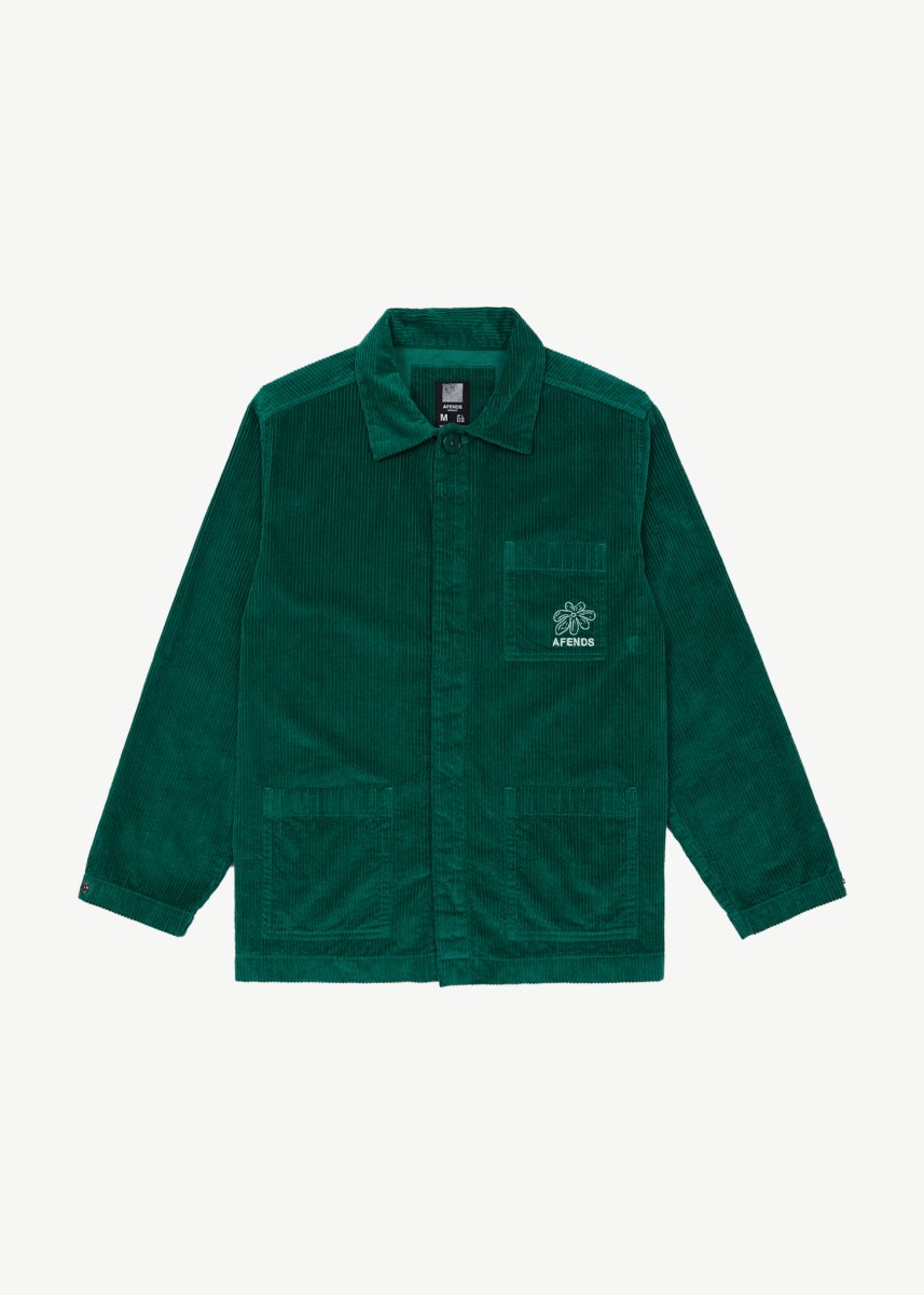 Afends Unisex Union - Corduroy Jacket - Emerald#Mens Outer - JacketsAfends