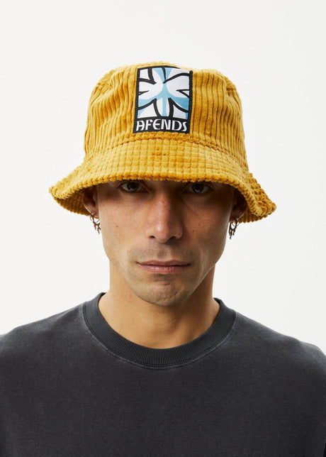 Afends Unisex Waterfall - Corduroy Bucket Hat - Mustard#Accessories - HeadwearAfends