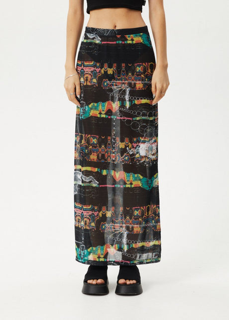 Afends Womens Astral - Sheer Maxi Skirt - Black#Womens Bottoms - SkirtsAfends