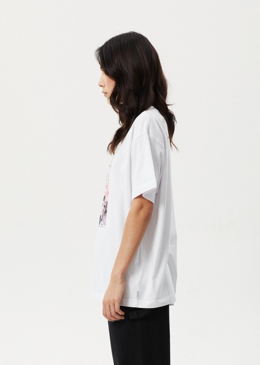 Afends Womens Benedict - Oversized Tee - White#Womens Tops - T-ShirtsAfends