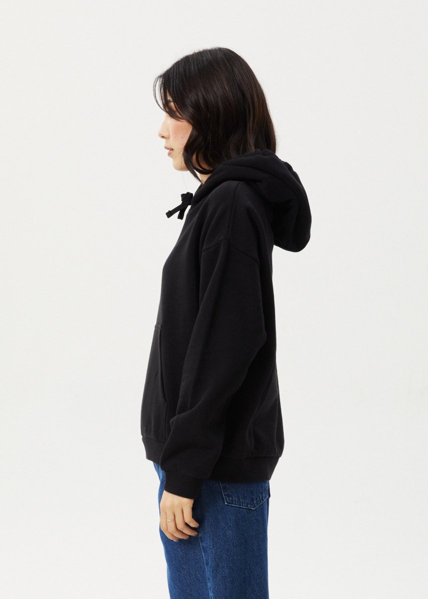 Afends Womens Burning - Pull On Hood - Black#Womens Outer - Fleece & KnitAfends