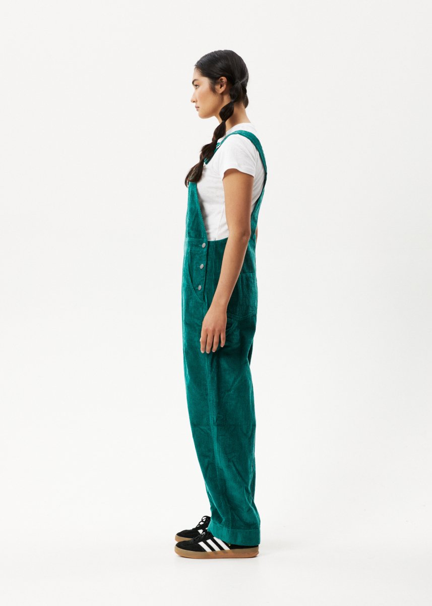 Afends Womens Louis - Corduroy Baggy Overalls - Emerald#Womens Dress - PlaysuitsAfends