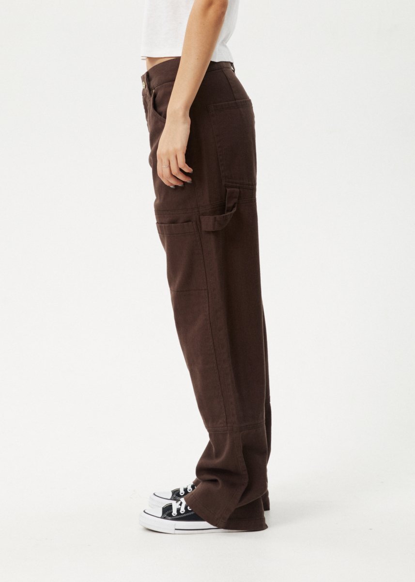 Afends Womens Moss - Carpenter Pant - Coffee#Womens Bottoms - PantsAfends