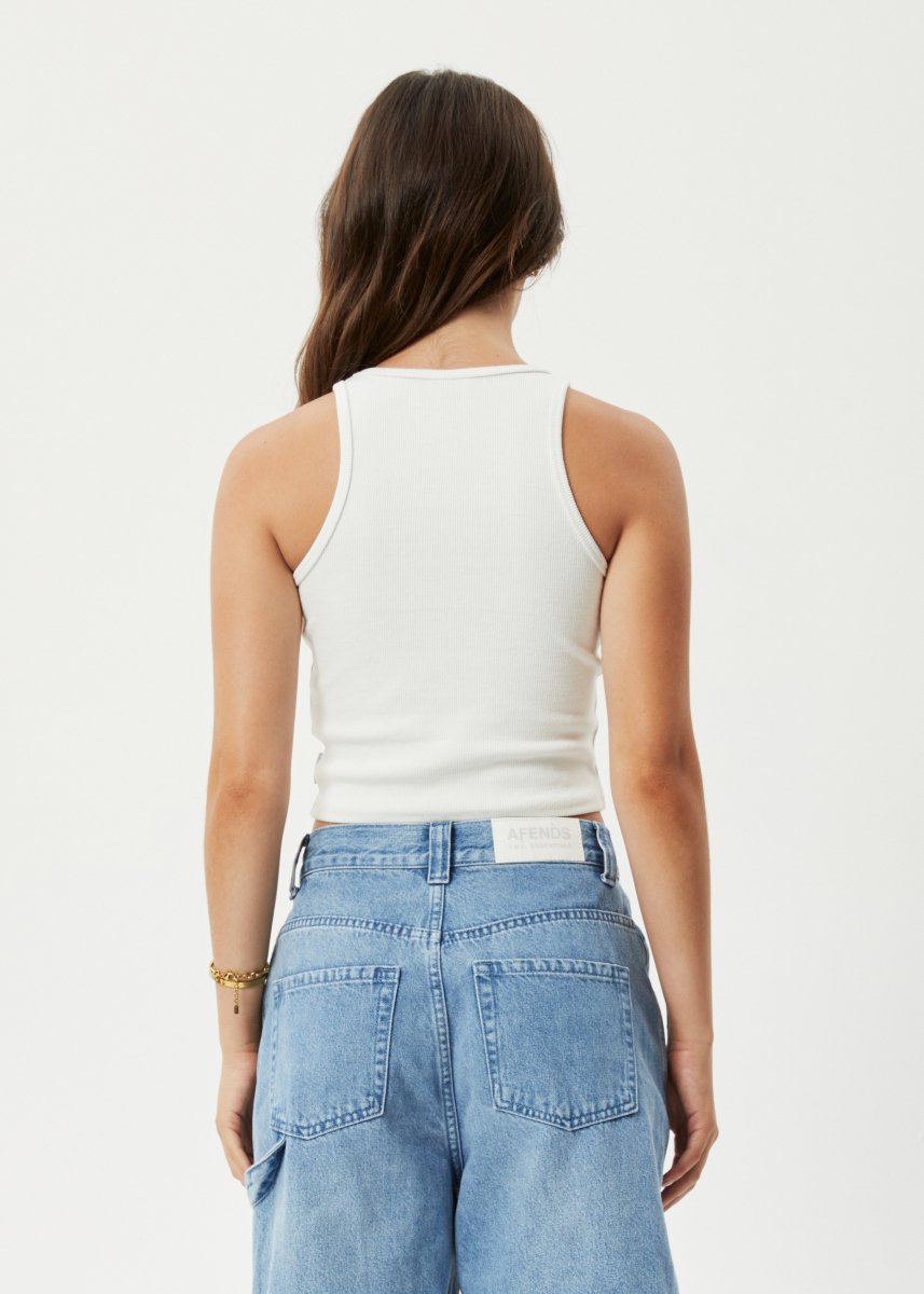 Afends Womens Pearly Cropped - Hemp Ribbed Singlet - Off White#Womens Tops - SleevelessAfends