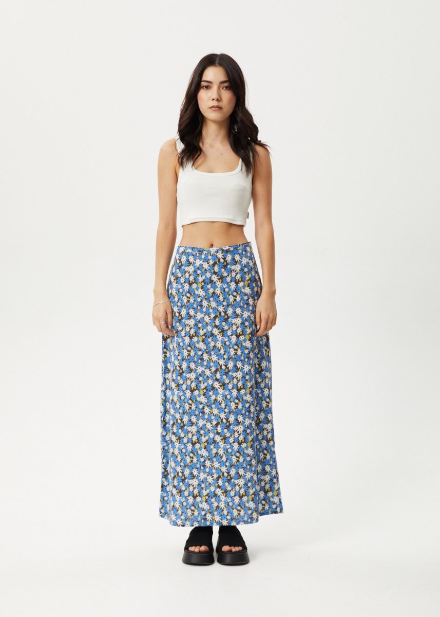 Afends Womens Petal - Maxi Skirt - Lake Floral#Womens Bottoms - SkirtsAfends