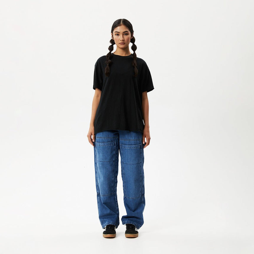 Afends Womens Slay - Hemp Oversized T-Shirt - Black#Womens Tops - T-ShirtsAfends