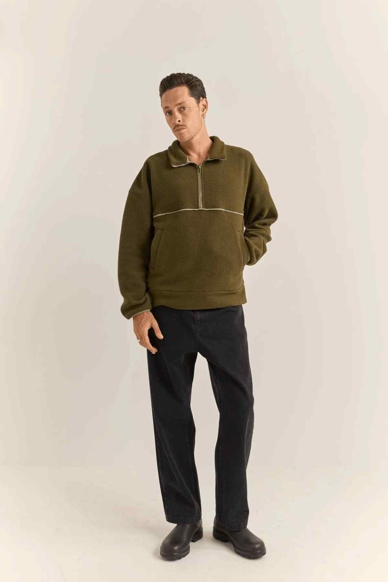 Contrast Quarter Zip Pullover Homme#SweatsRhythm