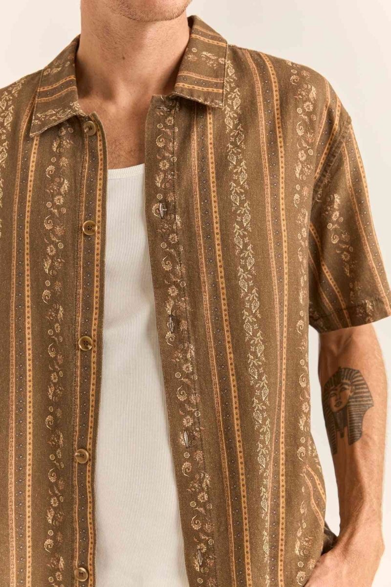 Paisley Stripe Ss Chemise Homme#Rhythm Shirts