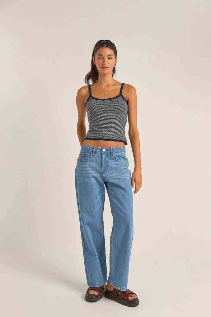 Washed Out Denim Women's Pants#Rhythm Pants