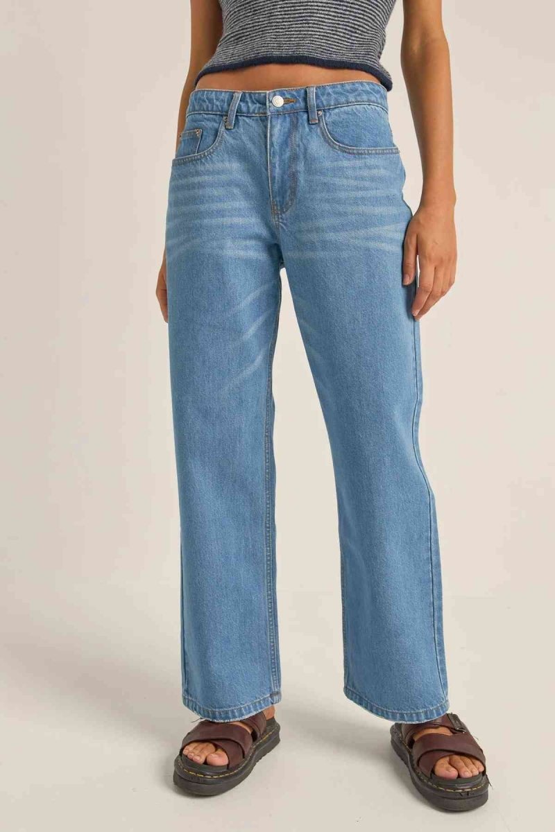 Washed Out Denim Women's Pants#Rhythm Pants