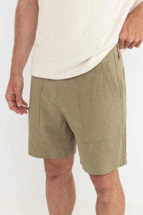 Worn Path Textured Linen Short Homme#ShortsRhythm