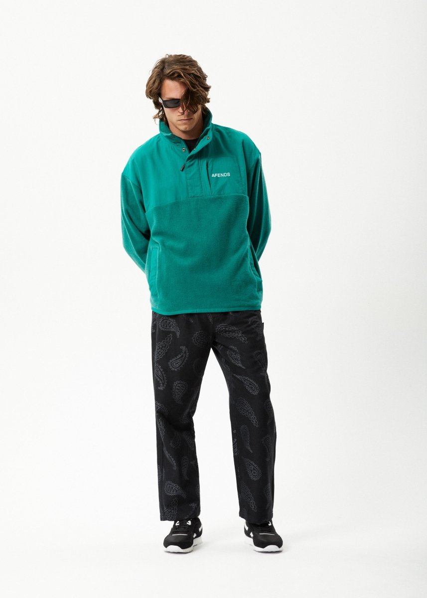 Afends Mens Intergalactic - Fleece Pullover - Emerald#Mens Outer - Fleece & KnitAfends