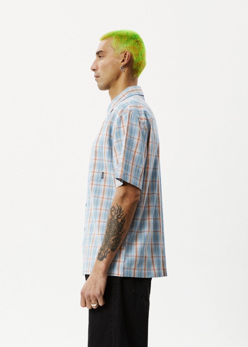 Afends Mens Position - Short Sleeve Shirt - Lake Check#Mens Tops - Dress ShirtsAfends