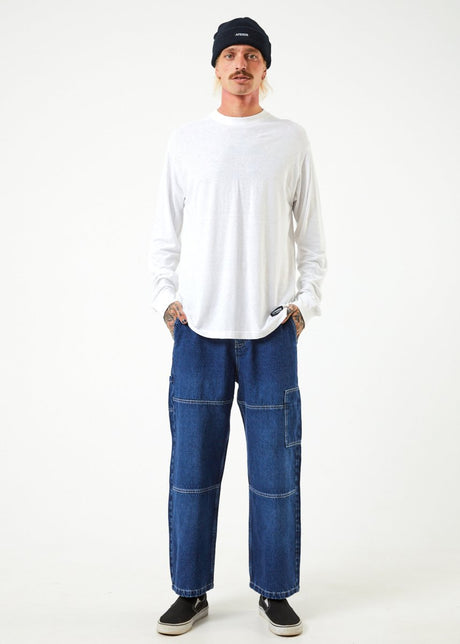 Afends Mens Richmond - Hemp Denim Baggy Workwear Jeans - Original Rinse#Mens Bottoms - JeansAfends