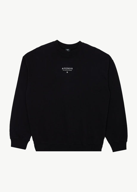 Afends Mens Space - Crew Neck - Black#Mens Outer - Fleece & KnitAfends