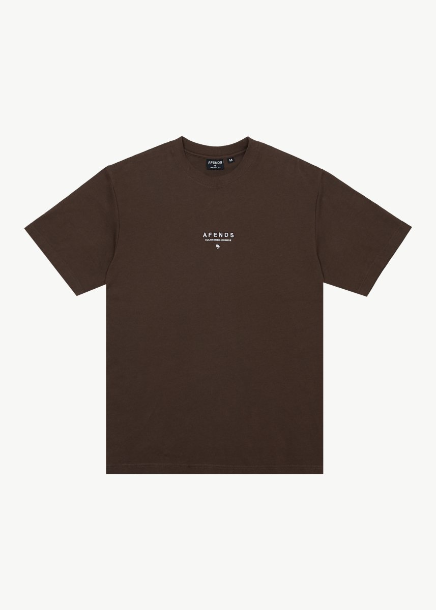 Afends Mens Space - Retro Fit Tee - Coffee#Mens Tops - T-ShirtsAfends