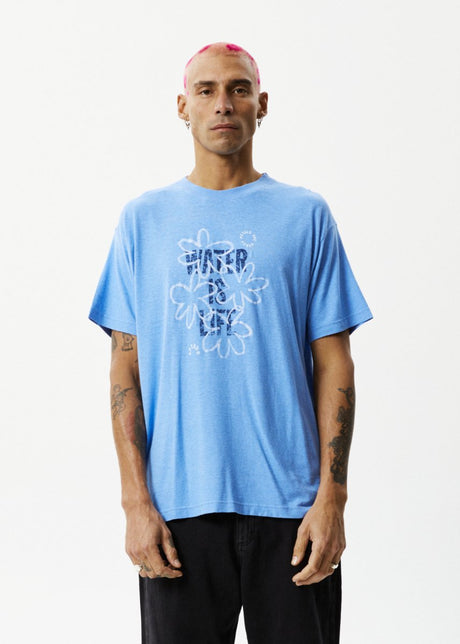 Afends Mens Waterfall - Boxy Graphic T-Shirt - Arctic#Mens Tops - T-ShirtsAfends