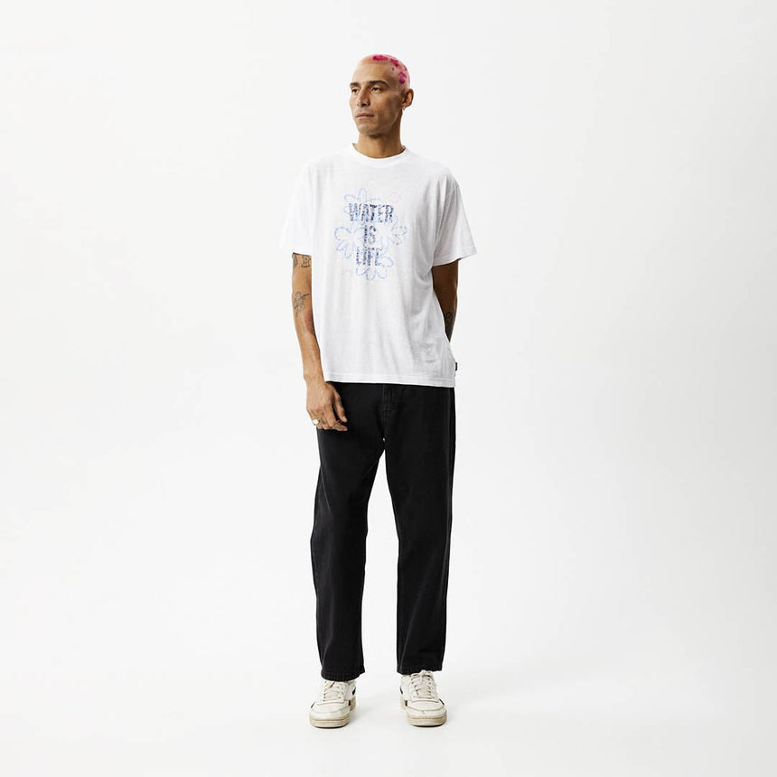 Afends Mens Waterfall - Boxy Graphic T-Shirt - White#Mens Tops - T-ShirtsAfends