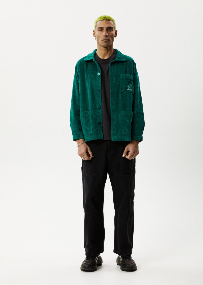 Afends Unisex Union - Corduroy Jacket - Emerald#Mens Outer - JacketsAfends