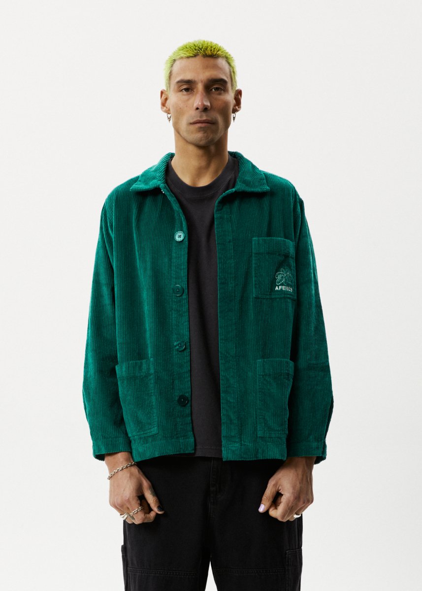 Afends Unisex Union - Corduroy Jacket - Emerald#Mens Outer - JacketsAfends