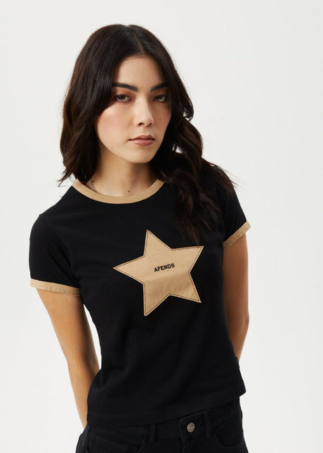 Afends Womens Aster - Baby Tee - Black#Womens Tops - T-ShirtsAfends