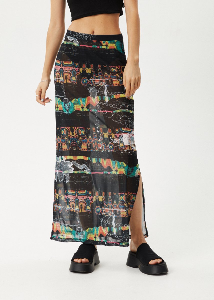 Afends Womens Astral - Sheer Maxi Skirt - Black#Womens Bottoms - SkirtsAfends