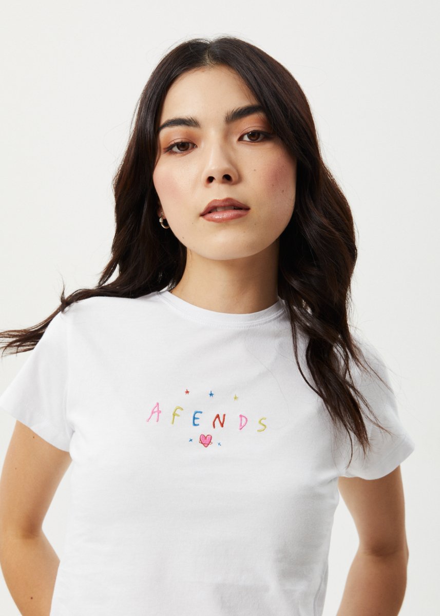 Afends Womens Funhouse - Baby Tee - White#Womens Tops - T-ShirtsAfends