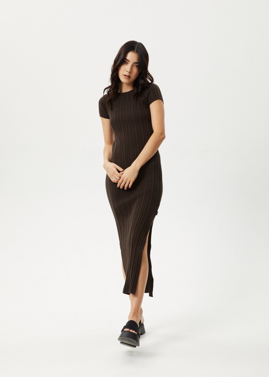 Afends Womens Landed - Knit Maxi Dress - Coffee#Womens Dress - DressesAfends