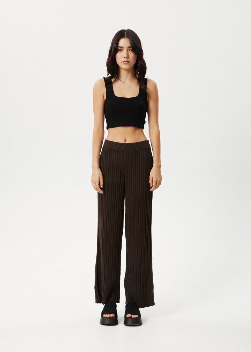 Afends Womens Landed - Knit Pant - Coffee#Womens Bottoms - PantsAfends