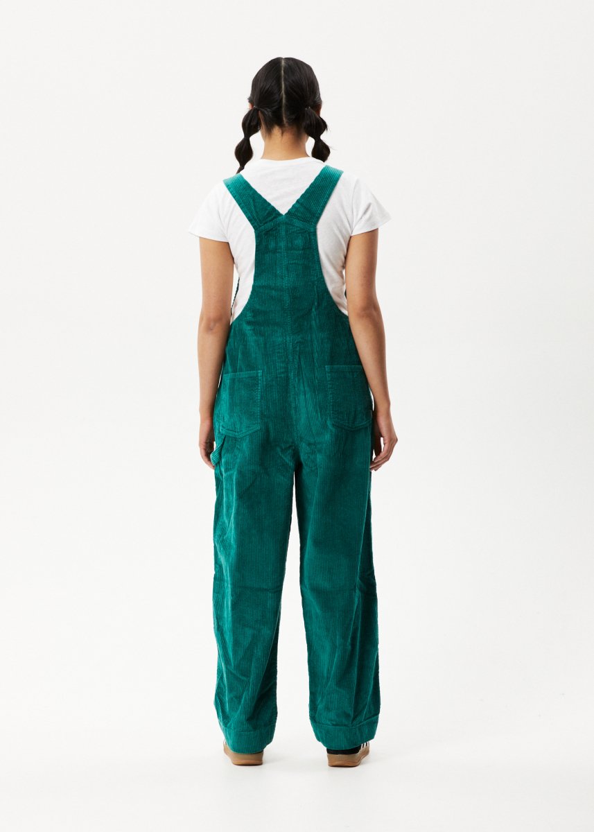 Afends Womens Louis - Corduroy Baggy Overalls - Emerald#Womens Dress - PlaysuitsAfends