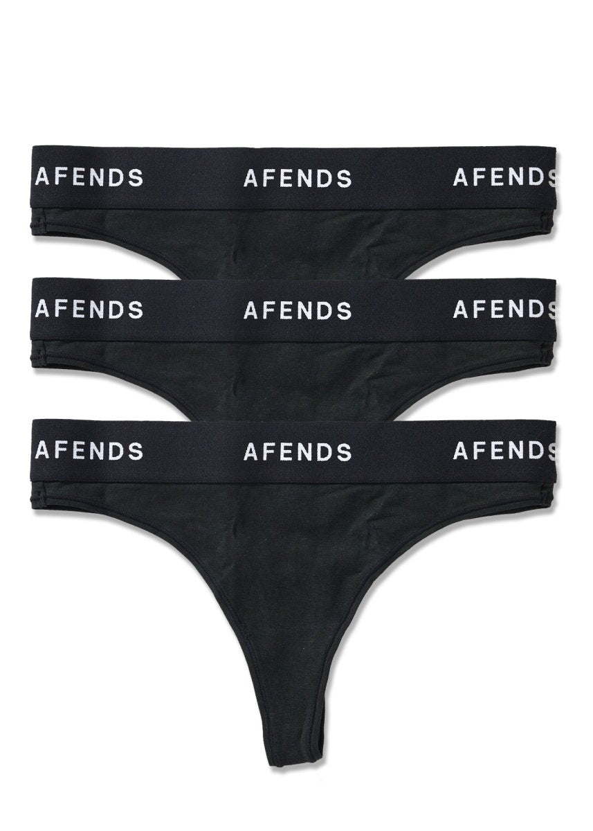 Afends Womens Molly - Hemp G - String Briefs 3 Pack - Black#Accessories - Women's IntimatesAfends