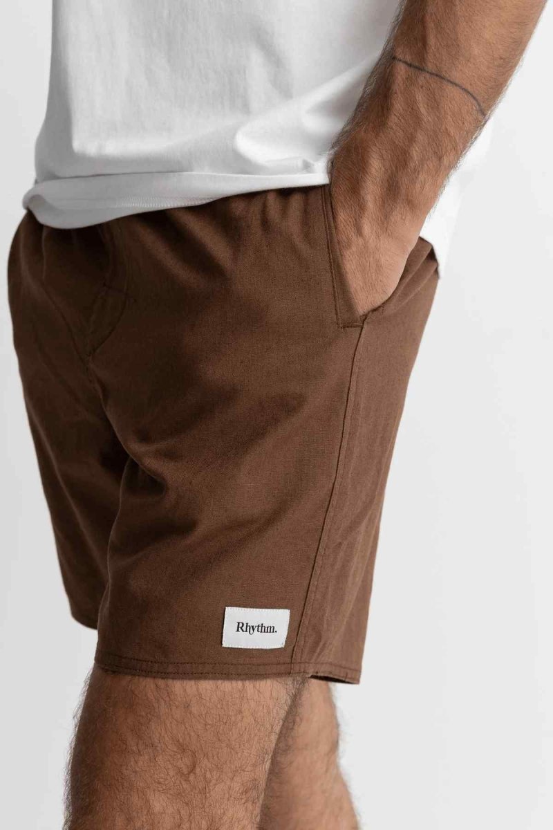 Pantalones cortos clásicos de lino para hombre#ShortsRhythm