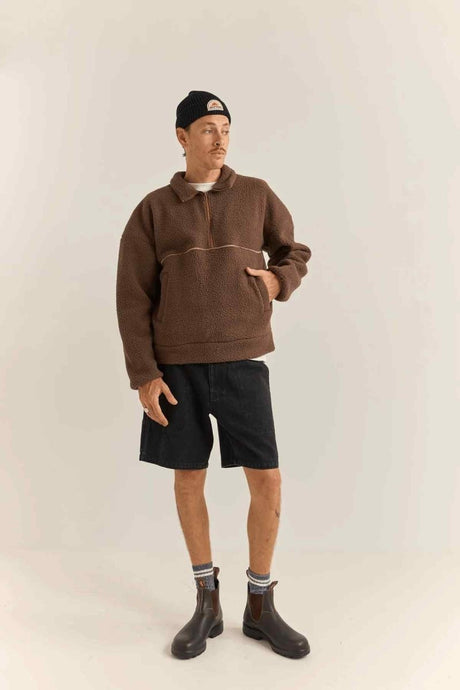 Contrast Quarter Zip Pullover Homme#SweatsRhythm