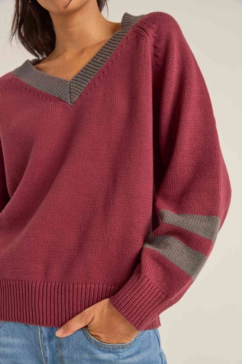 Gatwick V Neck Sweater Femme#PullRhythm