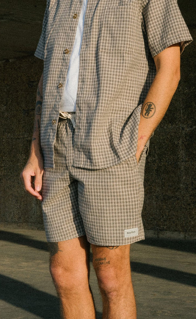 Linen Check Short Homme#ShortsRhythm