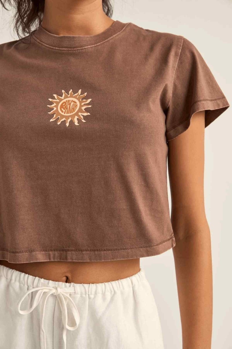 Sunshine Crop Crew T-Shirt Femme#DébardeursRhythm