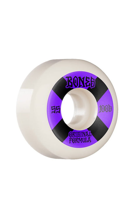 100'S 55Mm V5 #4 Sidecut Blanco (Juego De 4) Ruedas Skateboard#Ruedas SkateBones