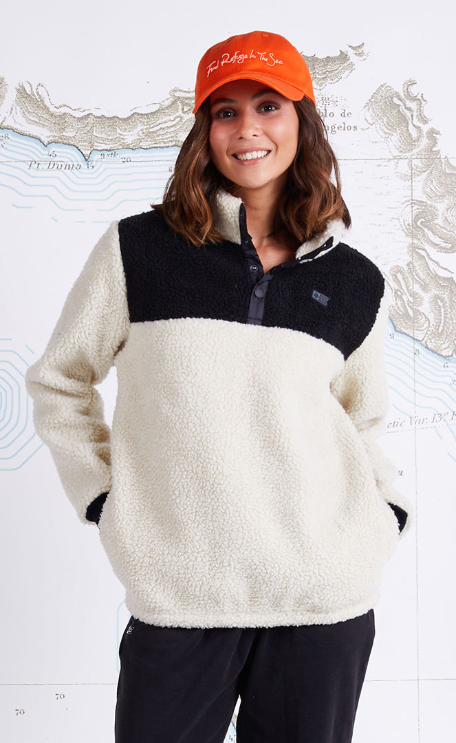 Salty Crew Leader Sherpa Black/bone Sweat Femme BLACK/BONE