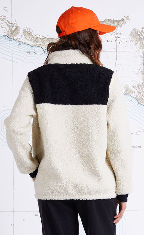 Salty Crew Leader Sherpa Black/bone Sweat Femme BLACK/BONE